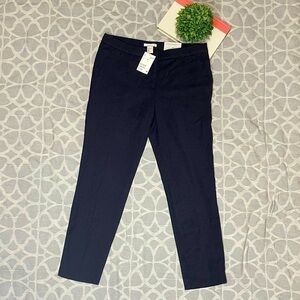 Nwt H&M Slim Cut Cropped Printed Navy Pants Size 8